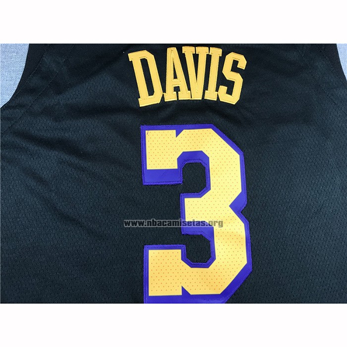 Camiseta Los Angeles Lakers Anthony Davis NO 3 Ciudad 2019-20 Negro